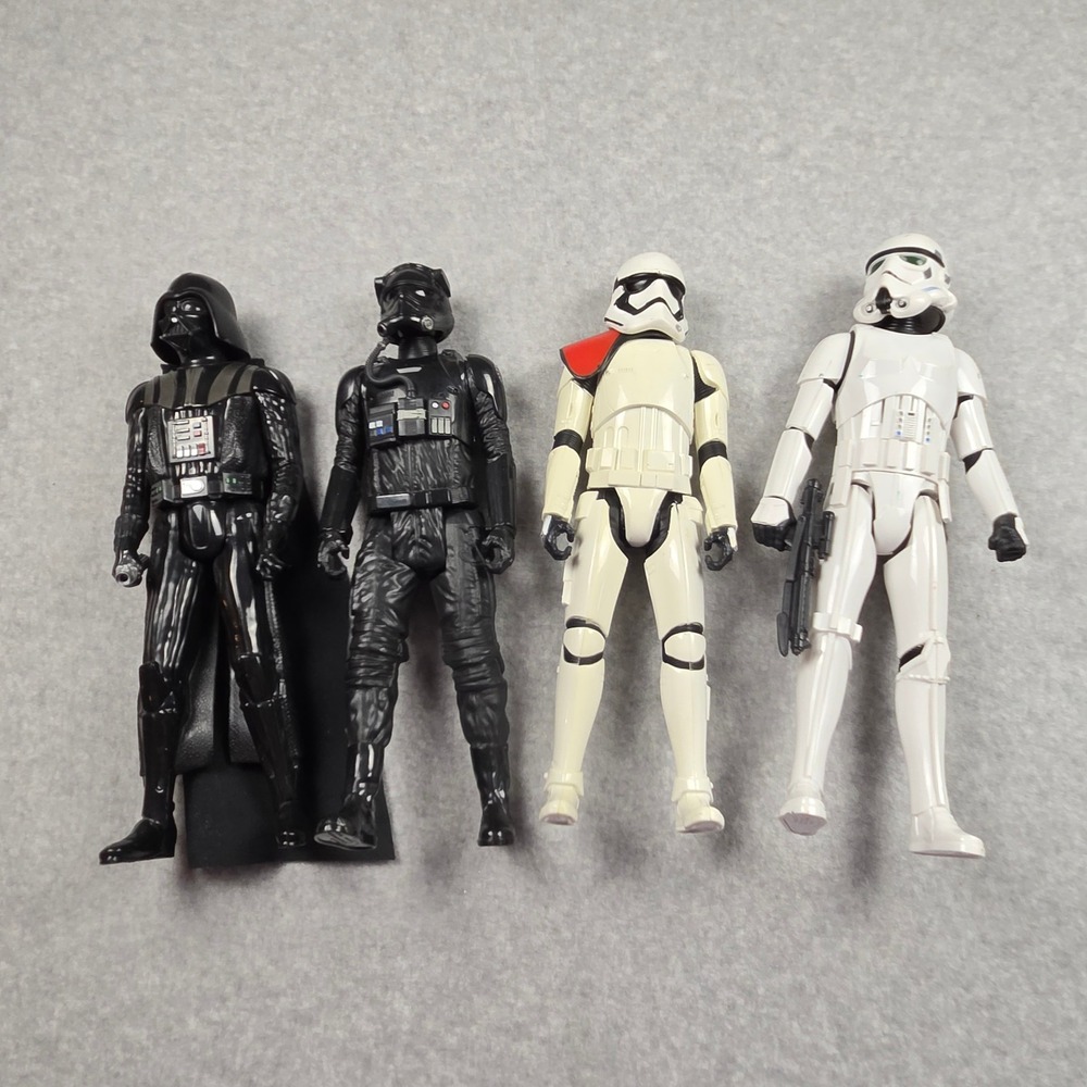 Star Wars Hasbro 12 Inch Action Figure Lot Darth Vader Stormtrooper Pilot 4pc